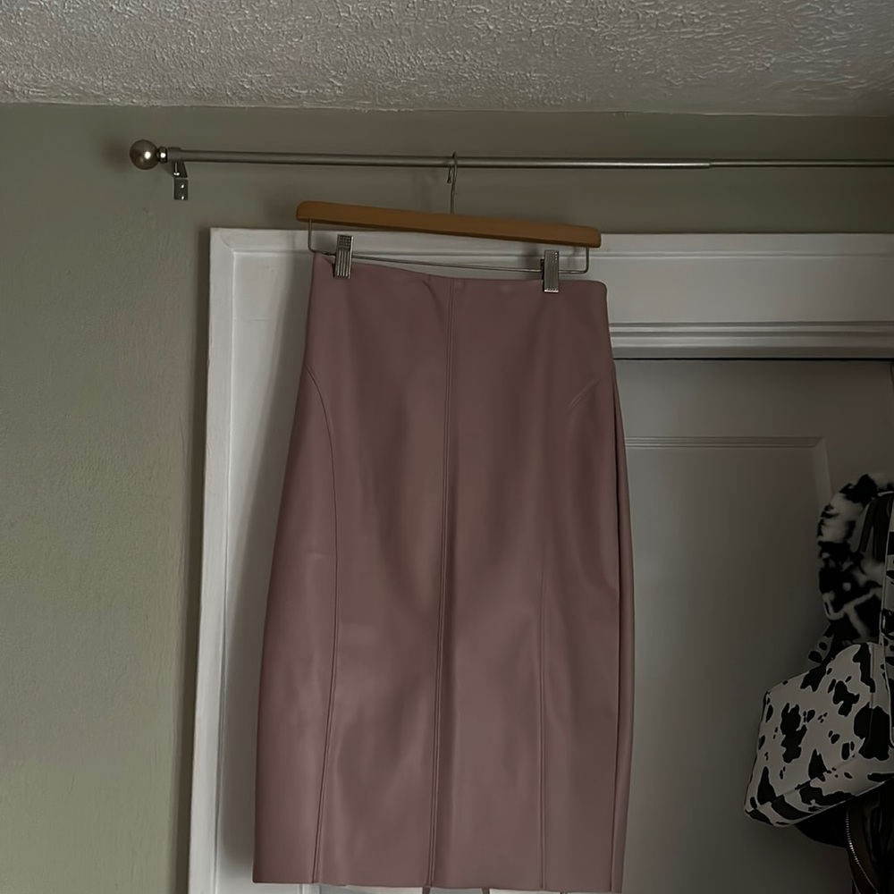 Express Faux Leather Pencil Skirt Dusty Pink